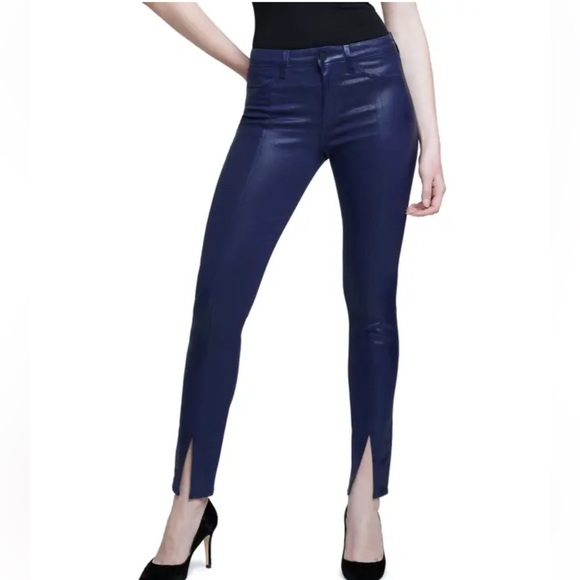 L'Agence Jyothi High Rise Split Ankle Jean Midnight Coated - Picture 1 of 6